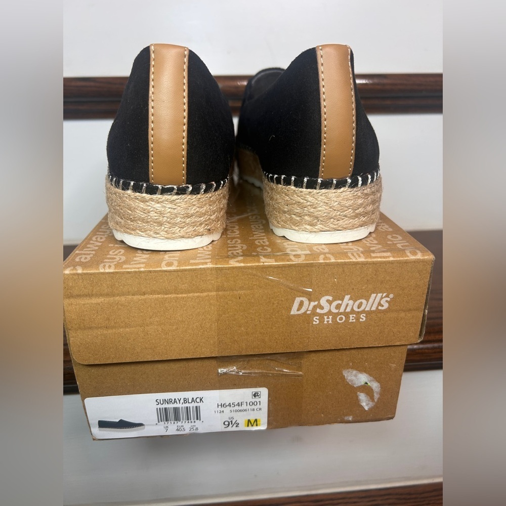 Dr. Scholl’s Women’s Sunray Espadrille Loafer Black Size 9.5 Platform Slip Ons - Picture 7 of 11